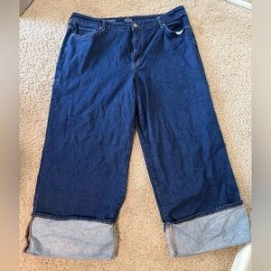 A.N.A Wide-Leg Dark Blue Women's Jeans